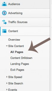 How to get to the metrics on your most popular pages in Google Analytics