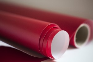 roll of wrapping paper red