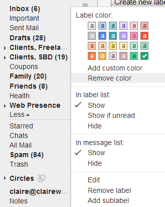 Using Labels in Gmail